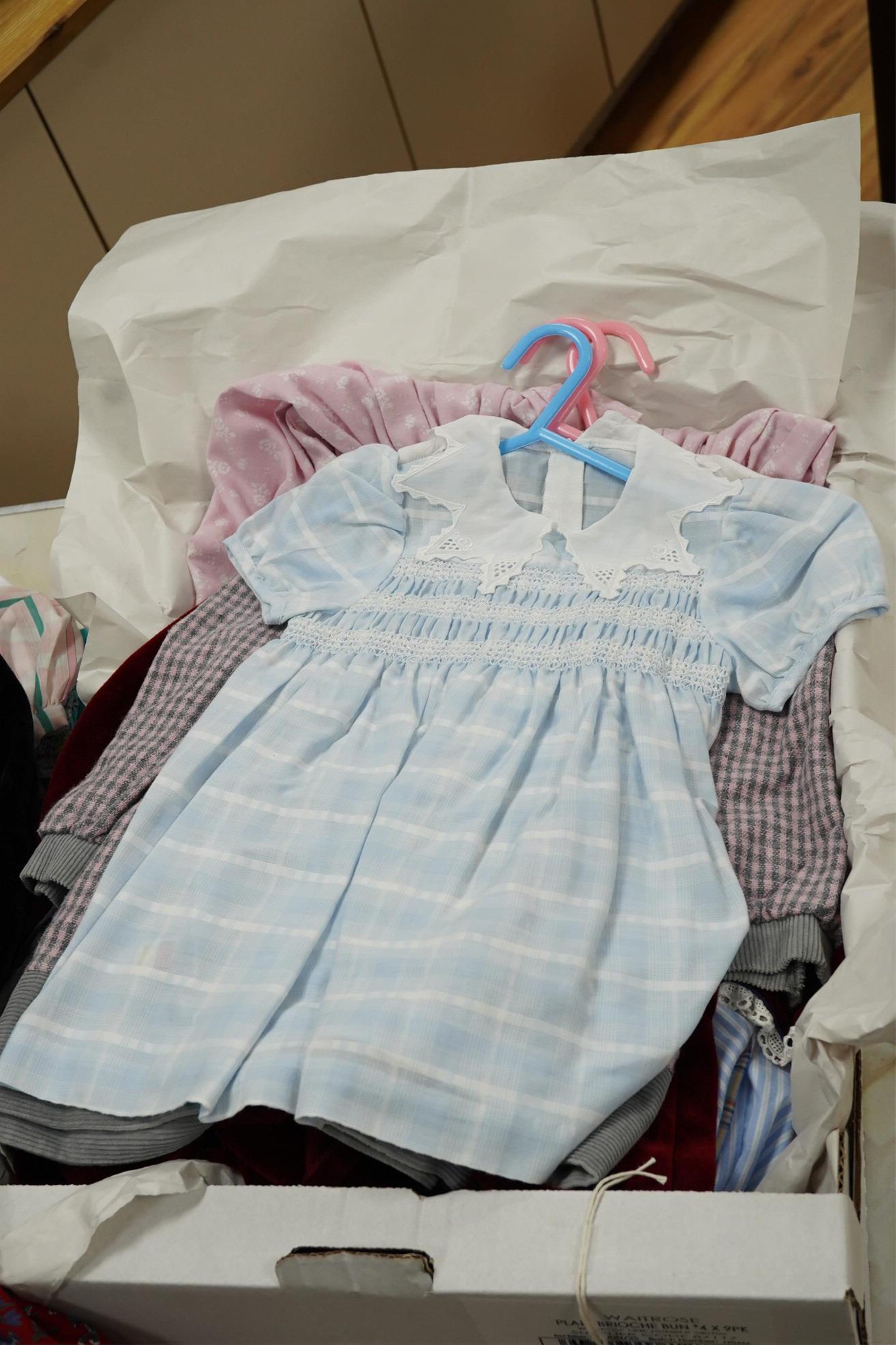 Twelve assorted 1980’s vintage children's dresses up to age eight, some hand smocked to include Harrods Belart, Chantel (including bell in hem), Michael de Leon, Heskia